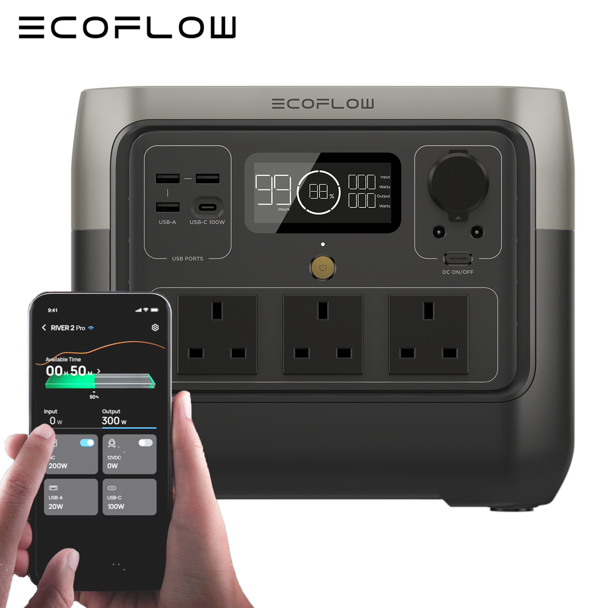 ECOFLOW River 2 Pro 768Wh Portable Power Station 3×230V AC Ports