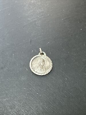 Ancien Pendentif Argent Massif 925 - Art Nouveau Religieux - Breloque Créateur