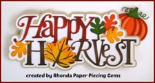 FALL HAPPY HARVEST boy girl title paper piecing Premade Scrapbook Page by Rhonda