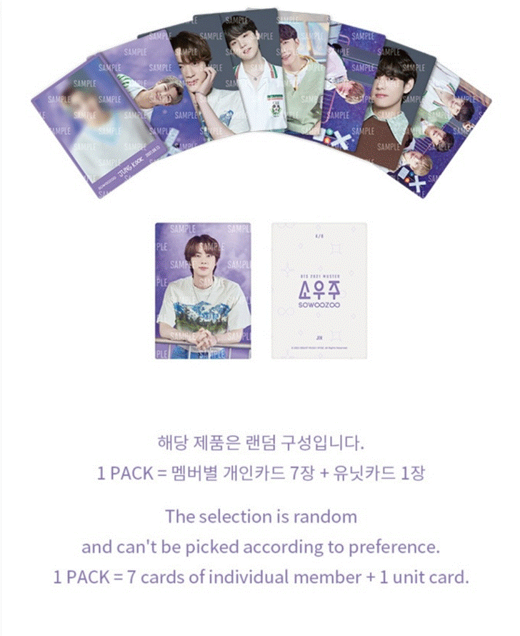 BTS 2021 Muster SOWOOZOO Official MD Mini Photo card Set Random