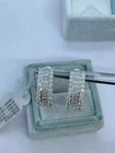 2Ct Baguette Lab Created Diamond Huggie Hoop Earrings 14k White Gold Plated