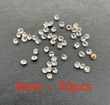 50 pcs 2mm 13pp Round Foil Back Crystal Rhinestones Jewerly Repair Artwork Craft