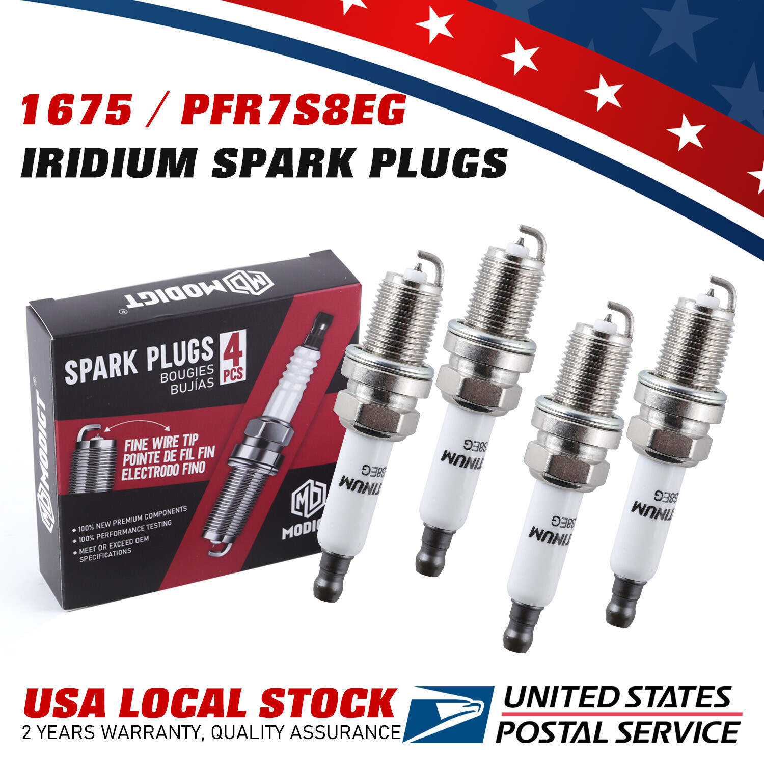 Direct Fit For Audi Volkswagen Spark Plugs x4 OEM Replace For NGK PFR7S8EG 1675