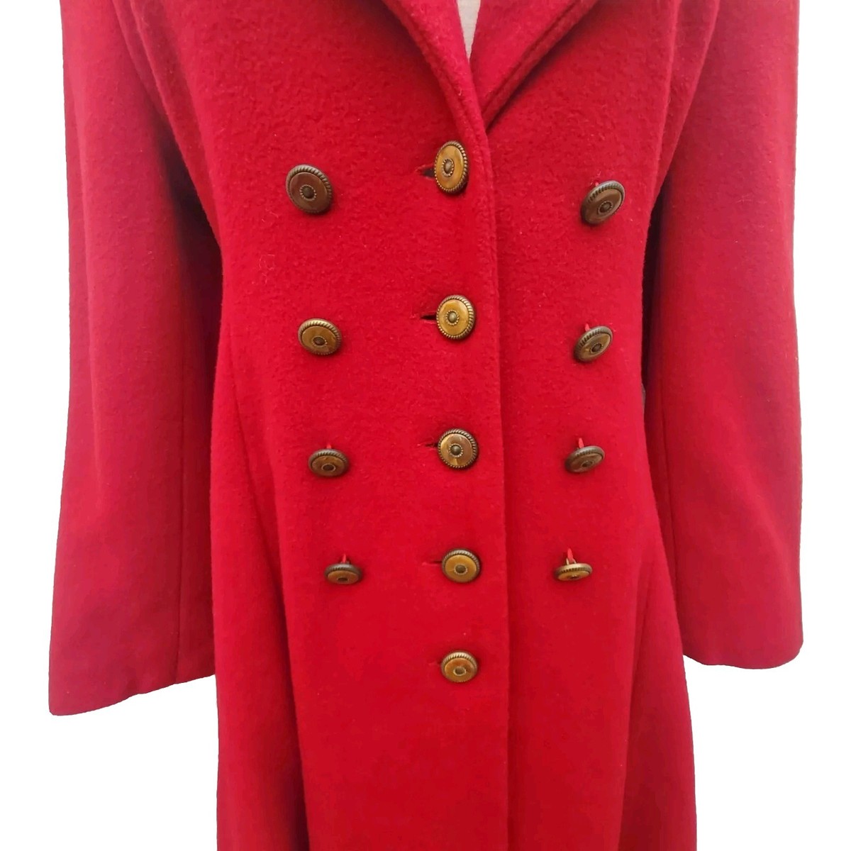 VTG Italy Sz 42 Ladies Jacket Coat Red Fit n Flare 60's
