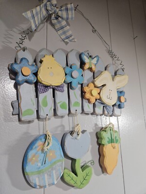 Easter/Spring Door Hanger, Wall Decorations Decor Bunny Eggs Spring