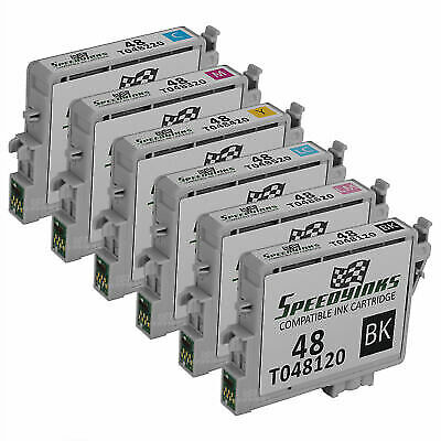 6pk T048 Reman BLK/COLOR Ink Cartridge for Epson T0481