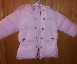 Baby Girl 12 Meses Ralph Lauren moletom capuz zíper inteiro de Inverno Acolchoada Casaco Rosa | eBay
