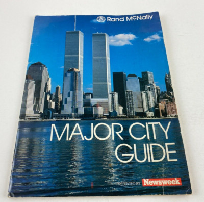 Vintage 1989 Rand McNally Major City Guide w/ NY Twin Towers Cover, US Cities