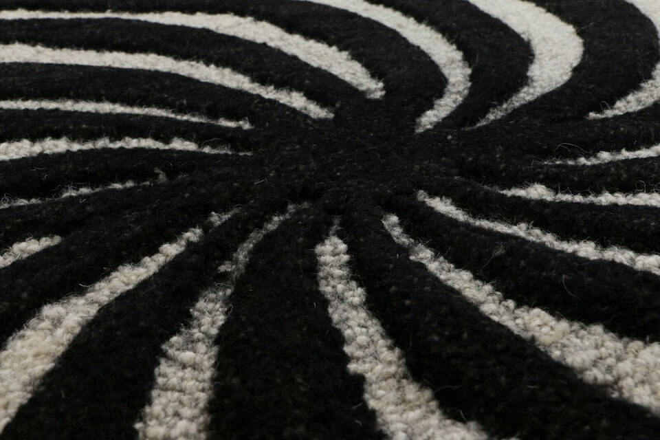 New Optical Wide Runner Style 4x6 3x5 6x9 ft Handmade Tufted 100% wool Area Rugs - Image 4 of 4