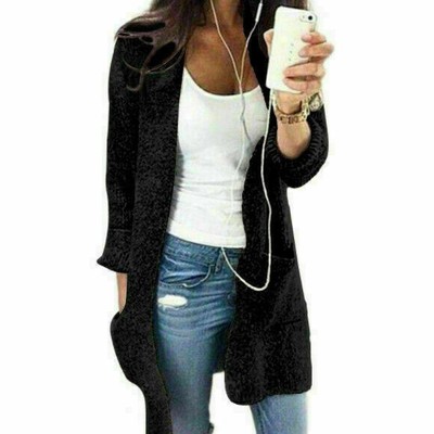 Blouse Women Long Sleeve Knit Open 