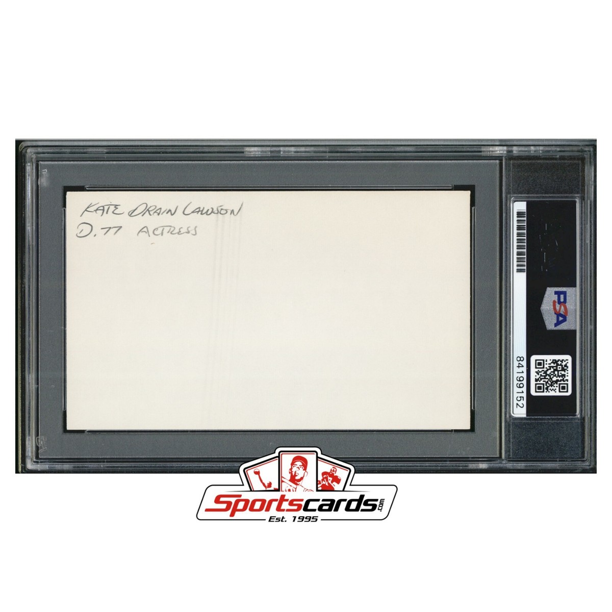 pondphowin サイン付きポストカード NEVER LET ME GO Kate Drain Lawson Actress D.1977 Signed 3x5 Index Card PSA
