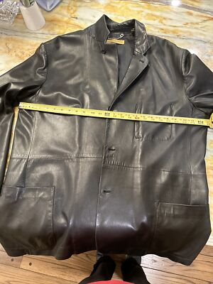 DONNA KARAN SIGNATURE MEN LEATHER JACKET BLACK XXL VINTAGE DONNA KARAN SIGNATURE MEN LEATHER JACKET BLACK XXL VINTAGE
