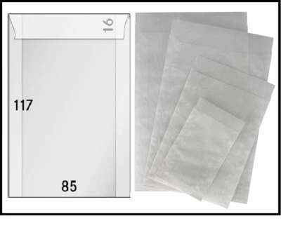 500 bolsas de pergamino LINDNER 706 bolsas de pergamino 117x85 mm + solapa de 16 mm