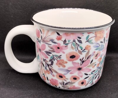 Orly Maison New York Pink Posies Floral Coffee Mug Tea Soup Oversize 16 oz  | eBay