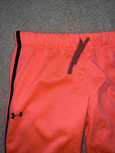 NWT Under Armour YXL Girls Bright Orange Fleece Pant Loose Jogger W Pockets - Picture 2 of 4