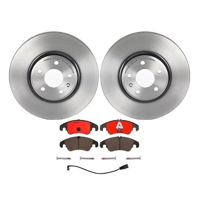 Brembo Front Brake Kit Ceramic Pads Coated Disc Rotors for Audi A4 A5