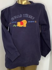 Vintage Winnie The Pooh Sweatshirt Size Medium M Embroidery Blue