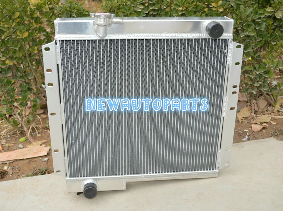 Radiador completo de aluminio de 3 filas + ventilador para Toyota Land Cruiser BJ40 BJ42 manual MT Foto 2 de 4