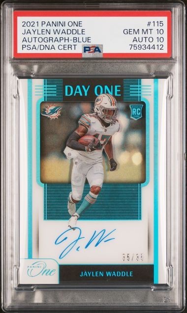 Jaylen Waddle Panini One #115 Autograph