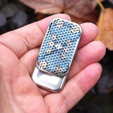EDC Titanium Alloy Hollow Out Unlimited Push Haptic Slider Fidget Slider Gift