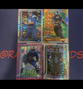NFL Football Detroit Lions 25 Topps Chrome 4 Card Mix Lot MINT