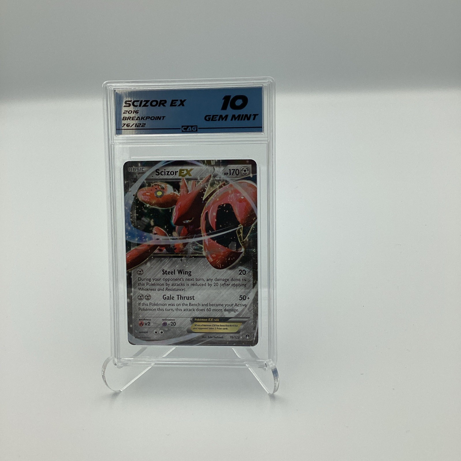 Pokémon TCG Scizor-EX Breakpoint 76/122 Holo Holo Rare EX - CAG GEM MINT 10