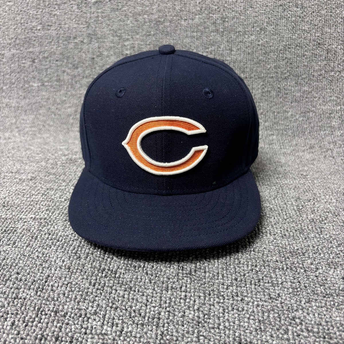 New Era 59FIFTY Chicago Bears Navy Orange C Logo Fitted Hat Size 6 7/8 NFL Cap