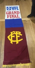 Vintage VFL Fitzroy Lions Football Club Grand Final Banner Flag / Brisbane AFL