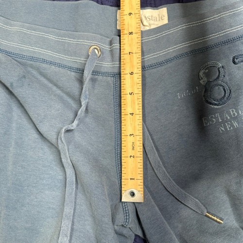 VNTG Y2K Aeropostale Sweatpants Women M Blue Distressed Comfy Wide Leg Stained - Picture 6 of 8