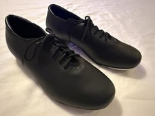 Black Lace-Up Tap Dance Shoes w/ Metal Tap Plates Size 7.5A Unisex
