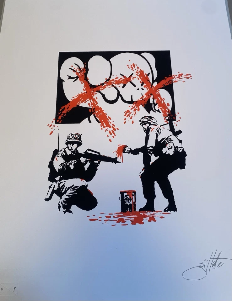 Art In Action KAWS x Jeff Gillette Art Print Signed COA X/10 PP Printer Proof - Image 3 of 4