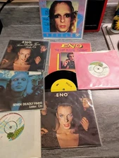 Brian Eno 7" 45  ALL EXCELLENT COND roxy music winkies boots art rock Glam Rock
