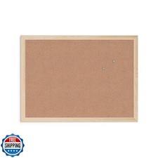 U Brands Cork Bulletin Board, 18" x 24" Inches, Light Birch Wood Frame 265U0