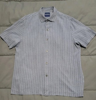 Tommy Bahama Herren Kurzarm Hemd Muster Seide Large 