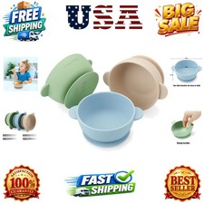 3 Pack Baby Bowls with Suction Stay Put Silicone Food Bowl for Babies Kids T...