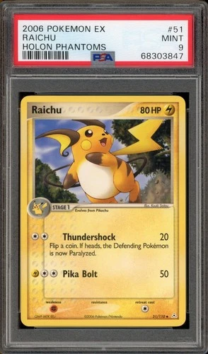 Pokemon Raichu Holon Phantoms 51/110 PSA 9 Mint