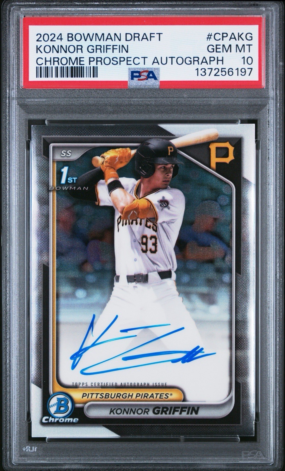 2024 Bowman Draft Chrome Konnor Griffin 1st ON-CARD AUTO #CPA-KG - PSA 10 GEM MT
