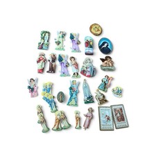Lot vintage 40 cartes saintes religieuses christianisme victorien scraps