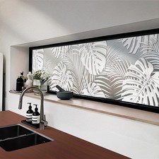 Faux 3D Frosted Tropical Window Privacy Film for Glass Door and Window, 16.93...
