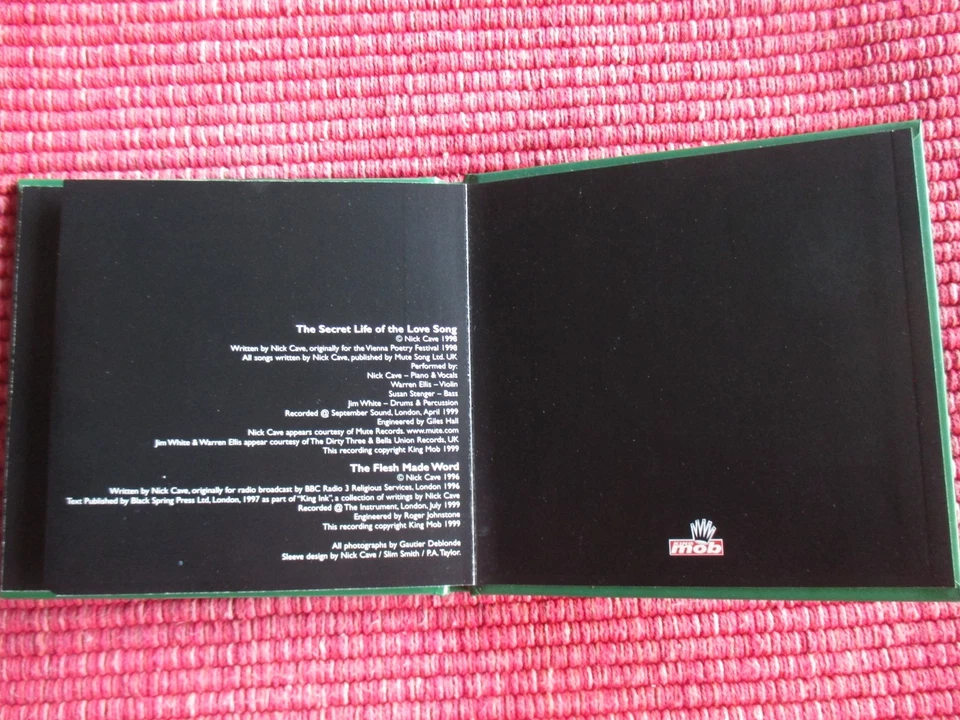 NICK CAVE - The Secret Life Of The Love Song - CD UK 2000 - Bild 4 von 4