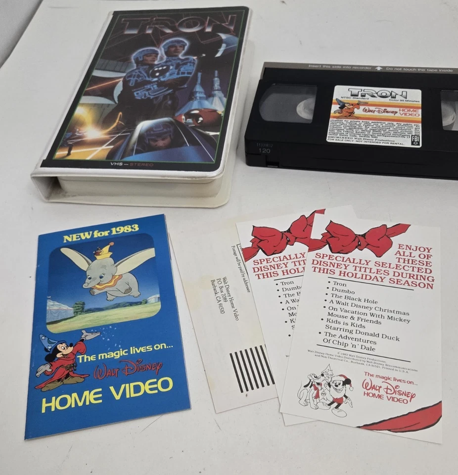Vtg Tron VHS 1982 Original Release Clamshell Walt Disney Home Video Sci-fi Foto 2 de 4