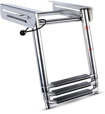 3 Step Pontoon Boat Ladder Folding Stainless Steel Telescoping Under Platform