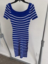 Almost Famous Women's Striped Blue And White Size L