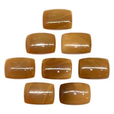 9 Pcs Natural Caramel Brown Opal 25x18mm Cushion Cabochon Loose Gemstones Lot