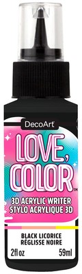 DecoArt Love Color 3D Acrylic Writers 2oz-Black Licorice 5A0024LV-1G7YX