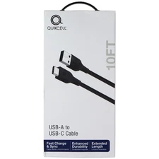 Quikcell 10FT Braided USB-A to USB-C Cable - Black
