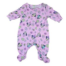 Disney Baby Minnie Mouse Pink Footed Sleeper Bodysuit Flowers Newborn NWT