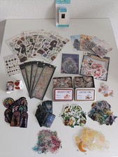 Lot Stickers autocollants + poinçonneuse timbre scrapbooking