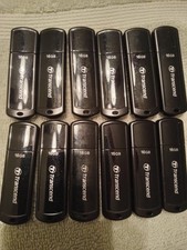 Wholesale lot of 12 Transcend 16GB USB Flash Drives, gently used, FREE SHIPPING