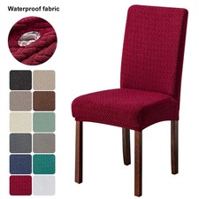 Real Waterproof Elastic Chair Cover Dining Room Stretch Jacquard Chair Slipcover